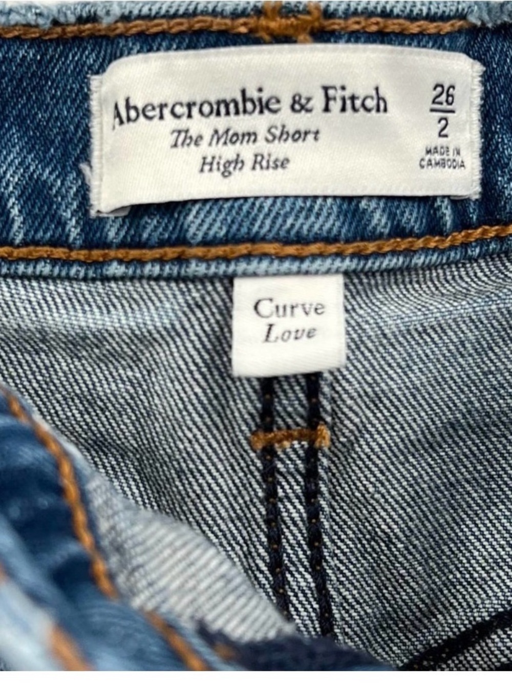 Abercrombie & Fitch Denim Blue Mom Short Jeans